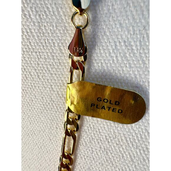 Sparkling Moissanite Ying Yang Pendant & 23.5" Figaro - Picture 6 of 11